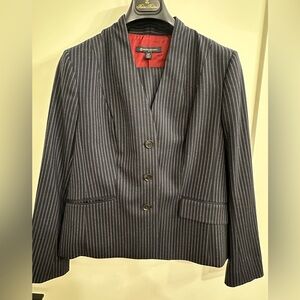 Brooks Brothers Navy Pinstripe Blazer Suit with Red Interior